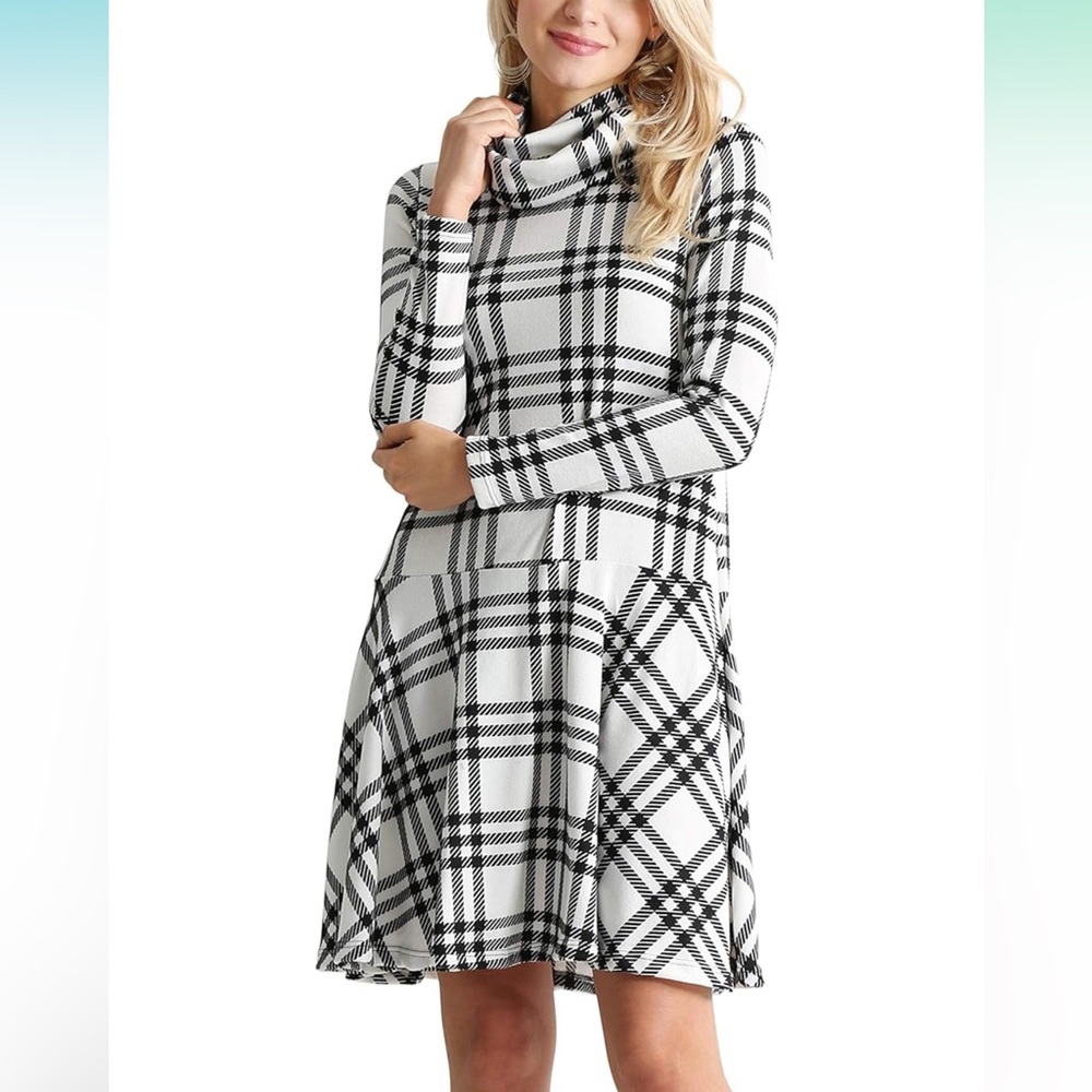Long sleeve cowl neck soft dress